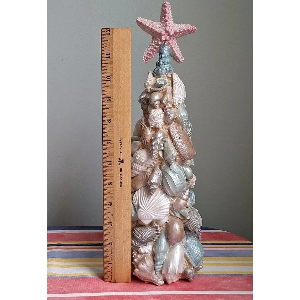 Seashell Art Coastal Lifestyle Tree, Beach house Decor, Starfish topper